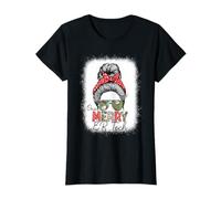 One Merry ER Tech Christmas Holiday Messy Bun T-Shirt