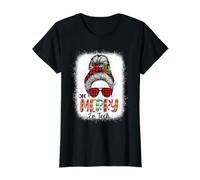 One Merry ER Tech Emergency Room Nurse Messy Bun Christmas T-Shirt