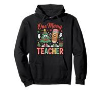 One Merry Teacher Funny Christmas Teacher Holiday Spirit Pullover Hoodie