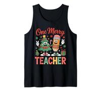 One Merry Teacher Funny Christmas Teacher Holiday Spirit Tank Top