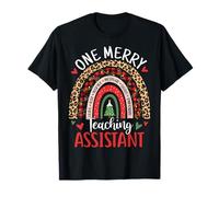 One Merry Teaching Assistant Rainbow Christmas Teacher Aide T-Shirt