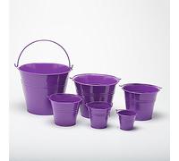 One Mid Purple 7cm (2.8") High Metal Bucket - Pot - Planter for Sweet Tree Kits, Plants, Favours, Storage (B9027)