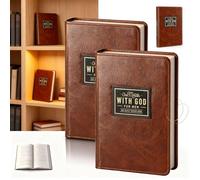 One Minute with God for Men: 365 Daily Devotions & Prayer Journal - Brown Leather Cover (2026 Edition)(2pcs)