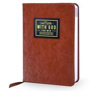 One Minute WITH GOD for Men - 365 Leather Daily Gratitude Devotional Study - Bible Christian Prayer Journal Planner - Church Religious Faith Journaling Guide - Father's Day Gift for Dad
