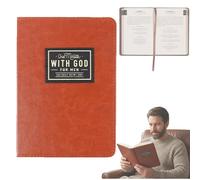 One Minute With God for Men Christian Book 365 Days- Brown Faux Leather Edition Devotional Bible Prayer for Daily Tracking Planner