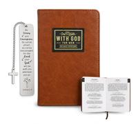 One Minute with God for Men Daily Devotional, 365 Days Bible Tracking Diary | Daily Journal with Metal Bookmark for Spiritual Growth, Devotional Book with Bible Verses & Reflections (Brown)