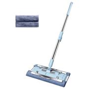 one-mop Clean Flat mop, no-Hands Washable Absorbent for Ideal for Home with Household and One-Mop Size 40 * 15cm Crafted from Wood and Stainless Steel (Blue)