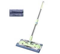 one-mop Clean Flat mop, no-Hands Washable Absorbent for Ideal for Home with Household and One-Mop Size 40 * 15cm Crafted from Wood and Stainless Steel (Green)