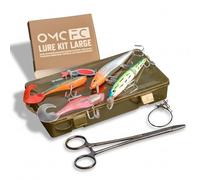 One More Cast FC Lure Kit Large - Predator Fishing Lure Set with 5 Large Lures, Wire Traces, Forceps & Tackle Box | Pike, Perch & Zander Lures