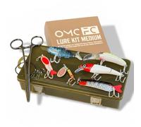One More Cast FC Lure Kit Medium - Predator Fishing Lure Set with 6 Lures, Wire Traces, Forceps & Tackle Box | Pike, Perch & Zander Lures