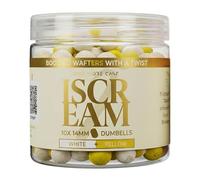 One More Cast iScream Boosted Fluoro Wafters - Hi-Viz Balanced Carp Fishing Hookbaits, 10×14mm - Red & Pink or White & Yellow