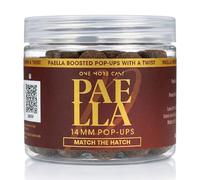 One More Cast OMC Paella Boosted Match The Hatch Pop Ups - 14mm Ultra Buoyant Carp Fishing Hookbaits - Spicy Meaty Fish Attractor Pop Ups - High Visibility Carp Bait (200ml Tub)