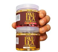 One More Cast Paella Boosted Fluoro Wafters - Balanced Carp Fishing Hookbaits - 10x14mm Pink & Red or White & Yellow - 200ml Tub (White & Yellow)