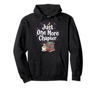 One More Chapter Book Lover Bookworm Book Club Lover Pullover Hoodie, Adult Unisex, Black, Medium