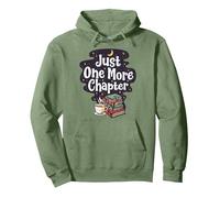 One More Chapter Book Lover Bookworm Book Club Lover Pullover Hoodie, Adult Unisex, Sage Green, XX-Large