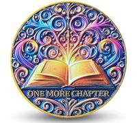 One More Chapter & Go to Bed Decision Coin - Inspirational Token for Book Lovers, Relaxation & Sleep - 1.57 Inches with Protective Case
