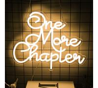 One More Chapter Neon Sign Read Books Neon Light Warm White Letter LED Signs Dimmable Read LED Lights Signs for Bedroom Study Reading Room Library Bookstore Classroom Decor Bookish Gifts