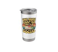 One More Chapter Then Social Retro Groovy Bookworm Reading Stainless Steel Insulated Tumbler