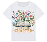 One More Chapter - World Book Day T-Shirt for Readers & Bookworms | Cute Literary Gift for Book Lovers Cozy Reading Tee for Women, Men & Kids White 9-11Y