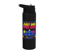 One More Pickleball Game Pickleball Retro Arcade Stainless Steel Insulated Water Bottle