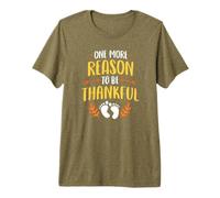 One More Reason to Be Thankful Fall Thanksgiving Baby Reveal Premium T-Shirt