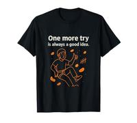 One More Try Climbing Motivational Graphic Print T-Shirt