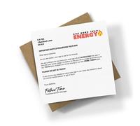 One More Year Energy Sqaure Card -Energy Bill Funny Joke Humour Occasion Birthday Letter Customer Ageing Pun Kraft Envelope Personalised/Blank Message (Blank Message)