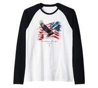 One Nation, One GOD - Vintage Watercolor Eagle 1776-2026 250 Raglan Baseball Tee