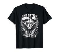 One Nation Under God 1776 2026 Eagle Cross USA 4th of July T-Shirt