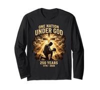 One Nation Under God 250 Years 1776 2026 Patriotic Soldier Long Sleeve T-Shirt