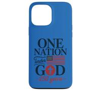 One Nation Under God 250 Years American Flag Christian Cross Case for iPhone 13 Pro Max