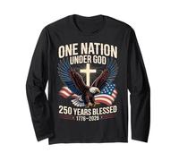 One Nation Under God 250 Years Blessed 1776-2026 Eagle Flag Long Sleeve T-Shirt