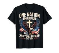 One Nation Under God 250 Years Blessed 1776-2026 Eagle Flag T-Shirt