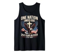 One Nation Under God 250 Years Blessed 1776-2026 Eagle Flag Tank Top