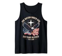 One Nation Under God 250 Years Blessed American Eagle Flag Tank Top