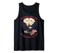 One Nation Under God 250 Years Blessed Patriotic Eagle Flag Tank Top