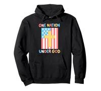 One Nation Under God 4th of July US American Flag Boys Girls Pullover Hoodie