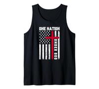 One Nation Under God American Flag Christian Cross Patriotic Tank Top