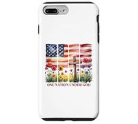 One Nation Under God American Flag Cross & Wildflower Case for iPhone 7 Plus/8 Plus