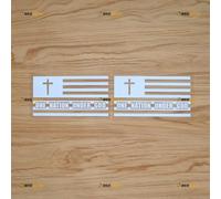One Nation Under God American Flag Jesus Cross Sticker Decal Vinyl - 2 Pack White 10.2cm - for Car Boat Laptop Cup No Background Die-Cut