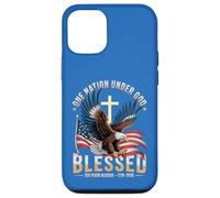 One Nation Under God Blessed Eagle US Flag Cross Patriot Case for iPhone 12/12 Pro