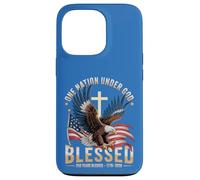 One Nation Under God Blessed Eagle US Flag Cross Patriot Case for iPhone 13 Pro