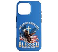 One Nation Under God Blessed Eagle US Flag Cross Patriot Case for iPhone 16 Pro