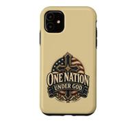 One Nation Under God Christian American Flag Cross Case for iPhone 11