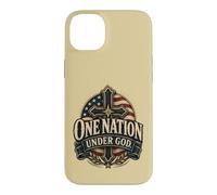 One Nation Under God Christian American Flag Cross Case for iPhone 14 Plus