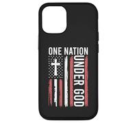 One Nation Under God Christian Patriot Flag Distressed Faith Case for iPhone 12/12 Pro