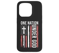 One Nation Under God Christian Patriot Flag Distressed Faith Case for iPhone 15 Pro