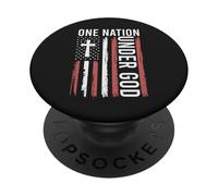 One Nation Under God Christian Patriot Flag Distressed Faith PopSockets Adhesive PopGrip