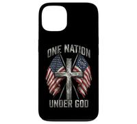 One Nation Under God Cross American Flag Patriotic Graphic Case for iPhone 13