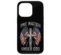 One Nation Under God Cross American Flag Patriotic Graphic Case for iPhone 13 Pro